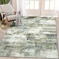 vivorug 9x12 Area Rugs for Living Room, Non Slip Machine Washable Modern Abstract Rug, Ultra-Thin Lightweight Large Area Rug for Bedroom, Dining Room, Low Pile Green