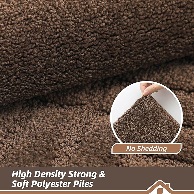 BEQHAUSE Door-Mat-Non-Slip Front Door Mat Washable Low-Profile Entrance Rugs for Front Door Entry Dirt Trapper Door Mats Absorbent Welcome Mats,20"x32",Brown