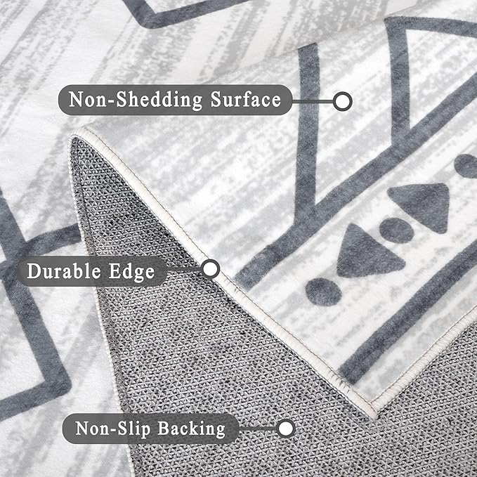 Runner Rug 2'x8' Western Washable Non-Slip Runners for Hallways Kitchen Entryway Laundry Room Modern Carpet Hallway Runner Checkered