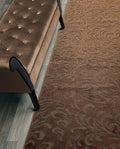 Custom Length Hallway Runner Rug,Slip Resistant,Floral Brown, 26 Inch X 3 feet, Doormat, Sold and Priced Per Foot