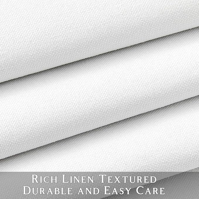 ChrisDowa 100% Blackout Pure White Solid Curtains 96 Inches Long 2 Panels for Bedroom Living Room,Farmhouse Room Darkening Thermal Insulated Soundproof Grommet Top Window Treatment Drapes,52x96
