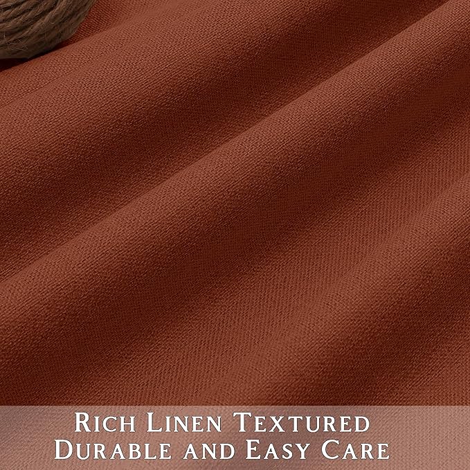 ChrisDowa 100% Blackout Terracotta Solid Curtains 84 Inches Long 2 Panels for Bedroom Living Room,Farmhouse Room Darkening Thermal Insulated Soundproof Grommet Top Window Treatment Drapes,52x84