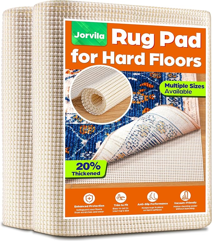 Non-Slip Rug Pad Gripper 2.5x12 Feet, Anti Skid Mat for Kitchen Hallway Runner Rug, Keeps Rugs in Position and Safe, Thick Cushioned Carpet Pad for Hardwood Floors Protection