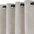 Macochico Full Blackout Curtains 84 Inches Long Insulated Noise Reducing Chenille Curtains for Living Room Bedroom Nursery Auditorium Beige Curtains with Tieback Grommet 72" Wx84 L 1 Panel