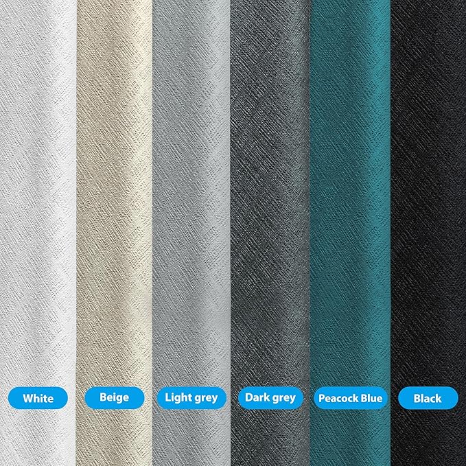 Room Divider Curtains Total Blackout Privacy Curtain Panel Room Thermal Insulated Noise Reduction Curtains for Bedroom Window Living Room Ceiling Track Curtain W 15 ft × H 8 ft White