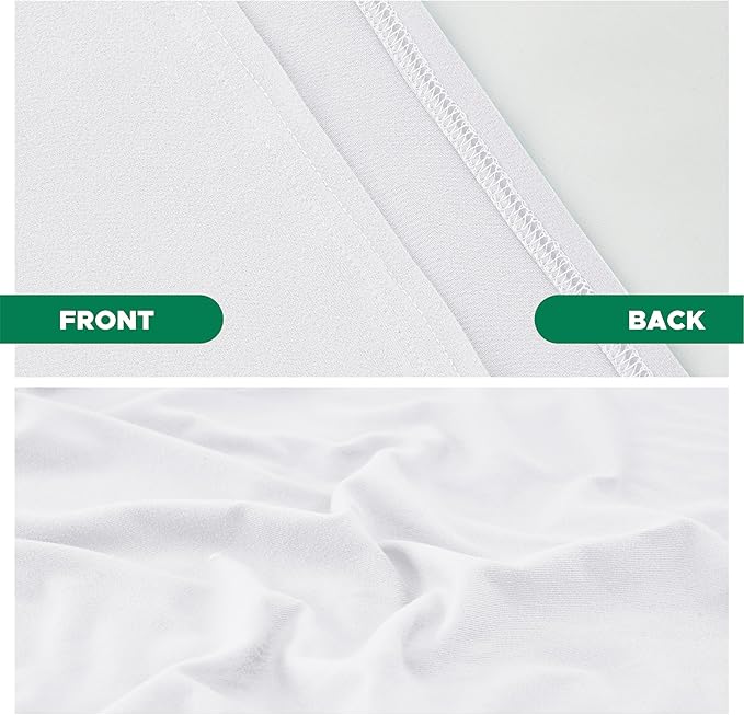 Biscaynebay Decorative Box Spring Cover Queen Size, White Luxurious Jersey Knitting Stretchy Wrap Around 4 Sides Bed Skirt for Home/Hotels, Easy Fit Wrinkle & Fade Free Machine Washable