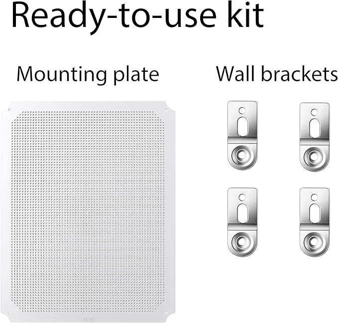 Gratury Junction Box, IP67 Waterproof Plastic Enclosure for Electrical Project, Hinged Grey Cover, Includes Mounting Plate and Wall Bracket 510×410×200mm (20"×16.1"×7.9")