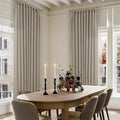 Taupe 60 Inch Wide Curtains 96 Inches Long for Living Room Light Filtering Semi Sheer Modern Farmhouse Pleated Curtain with Hooks Rings for Patio Sliding Door Large Window Burlywood Birch 1 Panel
