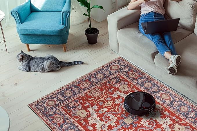 Keen Home Design 2x3 Rug - Machine Washable Entry Rug with Non-Slip Backing, Ideal for Enteryway, Kitchen, Bathroom, Laundry Room - Vintage, Easy Clean, Durable, Low Pile Rug - (2' x 3')