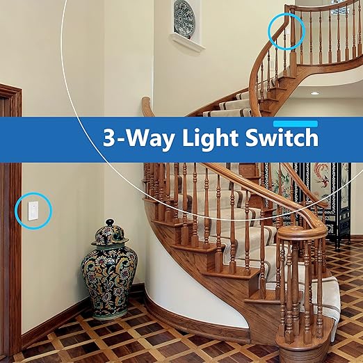 LIDER Minimalist Design Matte Finish Lighted Decorator Switch, Frameless Paddle Light Switch with Locator Light, Grounding Screw, 3-Way or Single Pole, 15A 120V, UL Listed, LS15-3W-W10P, White,10 Pack
