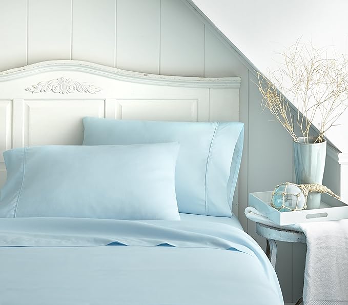 Linen Market Bed Sheets for California King Size Bed (Aqua) - Sleep Better Than Ever with These Soft and Cooling California King Sheets - Deep Pocket Fits 16" Thick Beds - 4 Piece Cal King Sheet Set