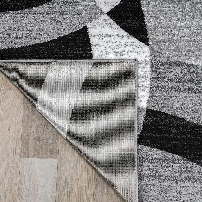 Rugshop Contemporary Abstract Circles Perfect for high Traffic Areas of Your Living Room,Bedroom,Home Office,Kitchen Runner Rug 2'7" x 10' Gray