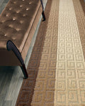 Custom Length Hallway Runner Rug,Slip Resistant,Meander Brown, 26 Inch X 16 feet, Sold and Priced Per Foot