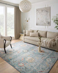 Loloi Margot Collection MAT-06 Denim/Multi 2'-6" x 11'-6" Runner Rug feat. CloudPile, No-Shed Easy Clean Large Patterned Area Rug for Living Room, Bedroom, Dining Area