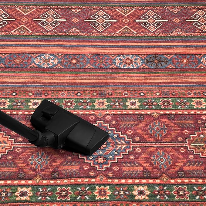 Keen Home Design 4x6 Rug - Machine Washable Area Rug with Non-Slip Backing, Ideal for Living Room, Dining Room, Bedroom - Vintage, Easy Clean, Durable, Low Pile Rug - (4' x 6')