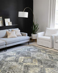 Loloi Skye Collection SKY-09 Graphite/Silver 6'-0" x 6'-0" Round Area Rug