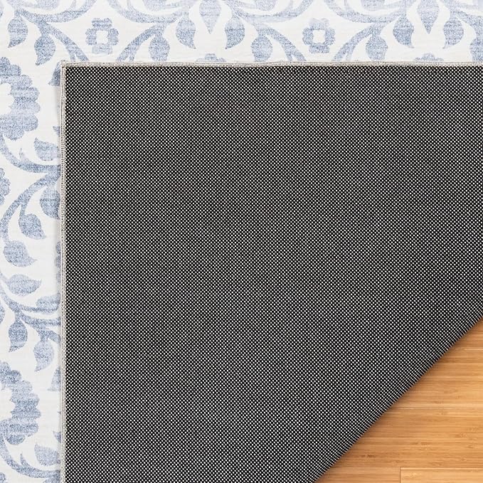 Gertmenian Indoor Boho Area Rug | Home Decor for Entryway, Bedroom, Living Room, Office, Kitchen | Non Slip, Soft, Printed Accent Rugs | Esme, Blue, 9x13 Extra Large, 24556