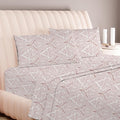 Carressa Linen 100% Egyptian Cotton Printed Bed Sheets - 600 Thread Count 4 PC Full Sheet Set, Hotel Luxury Sateen Bedsheets, 16" Deep Pocket Extra Soft Cooling Sheets for Full Size Bed - Paisley