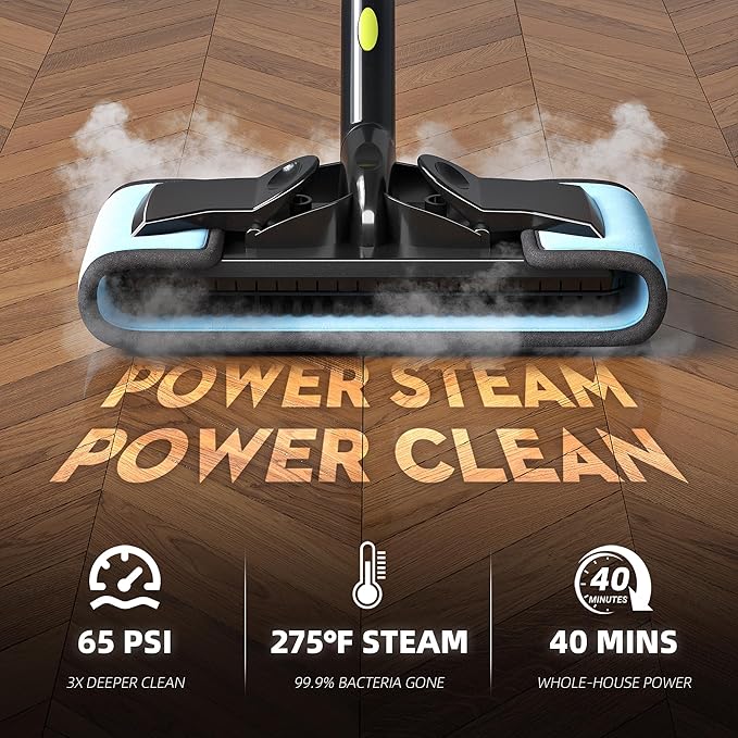 GOATCLEAN Steam Cleaner, Power Steamer for Chemical-Free Home Cleaning, 22-Piece Accessory, Multipurpose Floor Cleaner for Grout, Kitchen, Bathroom, Car, Upholstery, 16ft Cord, High Temperature