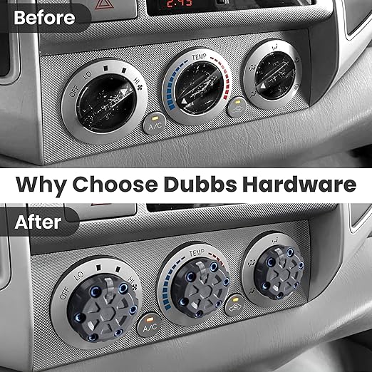2nd Gen Tacoma Accessories AC Knob Upgrade - 2005,2006,2007,2008,2009,2010,2011,2012,2013,2014,2015 Tacoma Climate Control Dial Mods Set - 2nd Gen Tacoma Mods - for Toyota Interior Replacement Kit