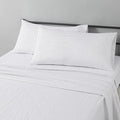 Amazon Basics Lightweight Microfiber 4-Piece Bed Sheet Set, Plum, Printed, King