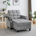 41.7" Oversized Chaise Lounge Chair Indoor, Boucle Upholstered Sofa Bed with Adjustable Backrest, Deep Seat Reading Chair, Sofas Couches for Living Room, Storage, Cup Holders & 360° Swivel Side Table | Oversized chaise, Indoor lounge chair, Convertible...