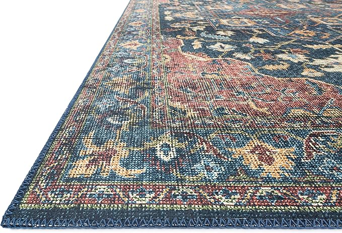 Loloi Skye Collection SKY-08 Denim/Brick 7' x 9' Oval Area Rug