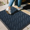Yimobra Large Door Mat 36x24, All-Season Waterproof Doormat Outdoor Entrance, Heavy Duty Non-Slip Outside Door Mat for Garage Patio Proch Entryway Indoor, Easy Clean, Blue