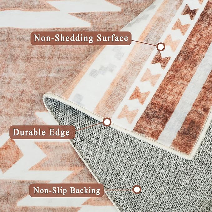 Runner Rug 2'x7' Western Washable Non-Slip Runners for Hallways Kitchen Entryway Laundry Room Modern Carpet Hallway Runner Camel