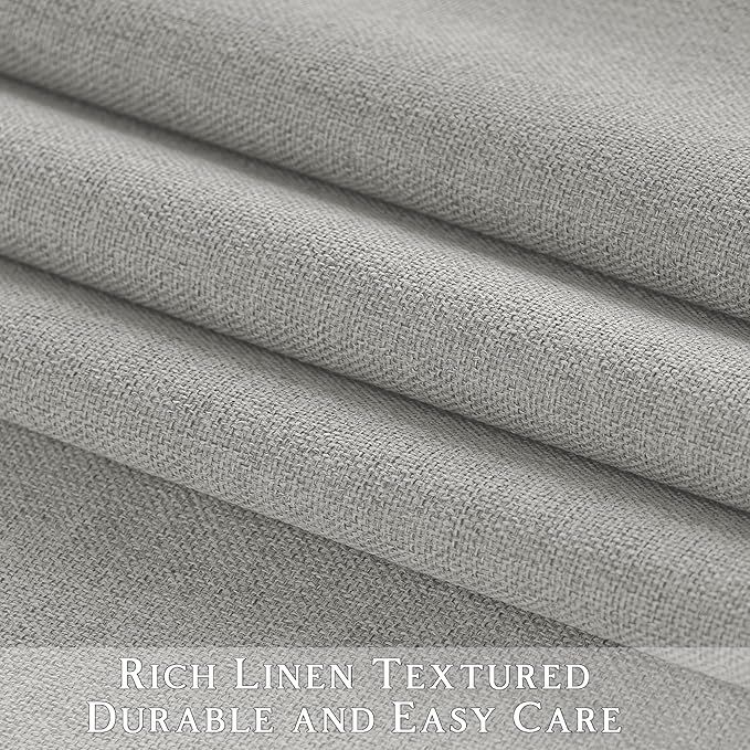 ChrisDowa 100% Blackout Light Grey Solid Curtains 108 Inches Long 2 Panels for Bedroom Living Room,Farmhouse Room Darkening Thermal Insulated Soundproof Grommet Top Window Treatment Drapes,52x108