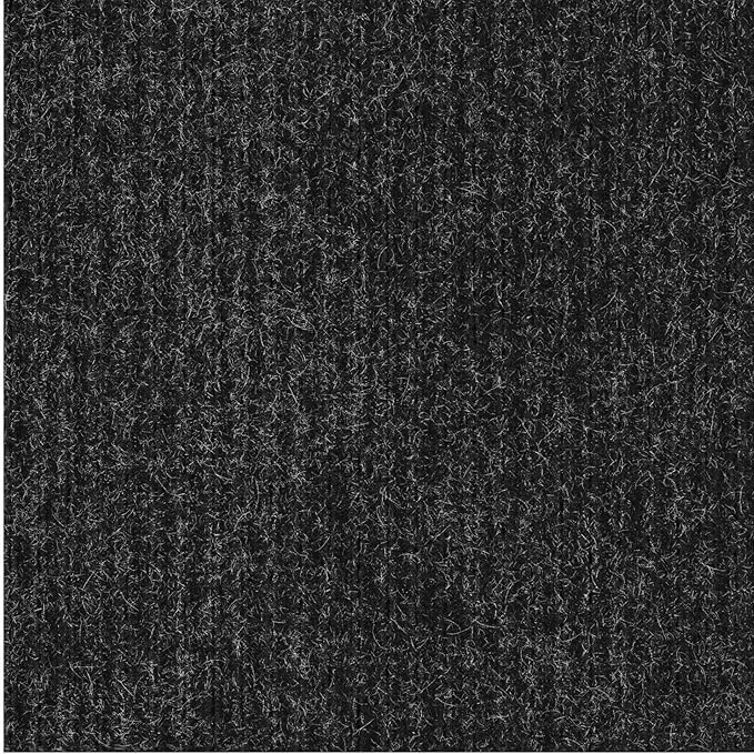 Ottomanson 3'11" x 20' Hallway Runner with Scraper Pile - Extra Durable Non-Slip Rug Mat for Indoor & Outdoor Use - Ideal for Kitchen, Entryway & Garage - High-Traffic Carpet, Black