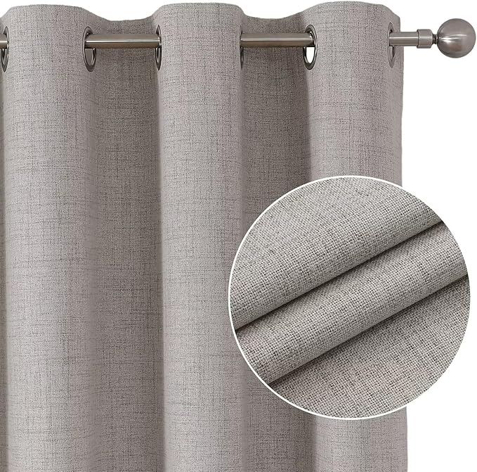 Joydeco Blackout Room Divider Curtains, Extra Wide Sliding Door Drapes Living Room Curtains, Greyish White 1 Panel 100W x 90L Inch Patio Door Drapes for Room Privacy
