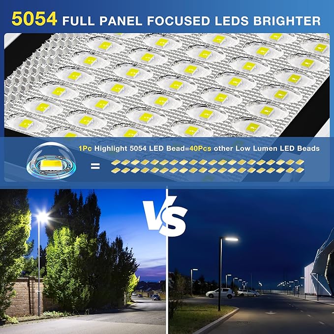 OKPRO 10000W Solar Street Light, Super Bright LED Beads Solar Lights Outdoor Waterproof IP66, Heavy Duty Parking Lot Light Commercial Dusk to Dawn,Flood Light with Remote Control for Yard, Driveway