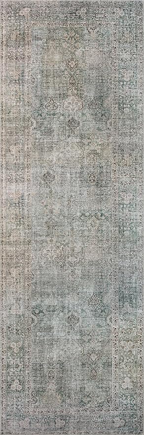 Loloi Chris Loves Julia Jules Collection JUL-08 Emerald/Antique Ivory 2'-3'' x 3'-9'', .13" Pile Height, Accent Rug