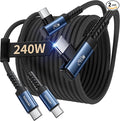 toocki USB C Cable [2Pack, 10ft] 240W Fast Charging Type C Cord, Nylon Braided USB 2.0 Cable for iPhone 17 16 15 Pro Plus Pro Max Air, iPad Pro, Samsung Galaxy S25 S24, Switch, MacBook Pro, Pixel