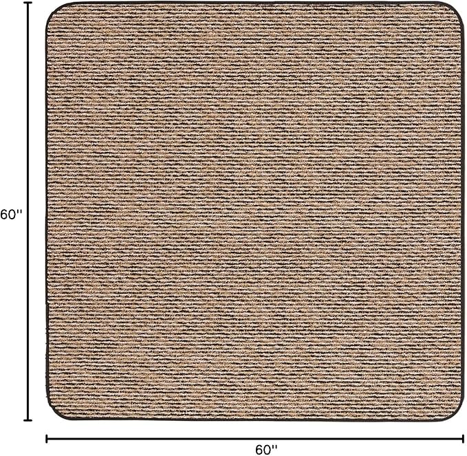 House, Home and More Skid-Resistant Carpet Indoor Area Rug Floor Mat - Black Ripple - 5 Ft X 5 Ft - Non Slip Rubber Backing, Stain Resistant, Dog Friendly, Living Room Bedroom Kitchen Entryway
