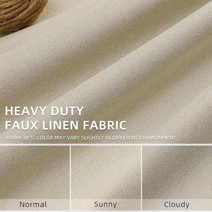 ChrisDowa 100% Blackout Tan Solid Curtains 102 Inches Long 2 Panels for Bedroom Living Room,Farmhouse Room Darkening Thermal Insulated Soundproof Grommet Top Window Treatment Drapes,52x102
