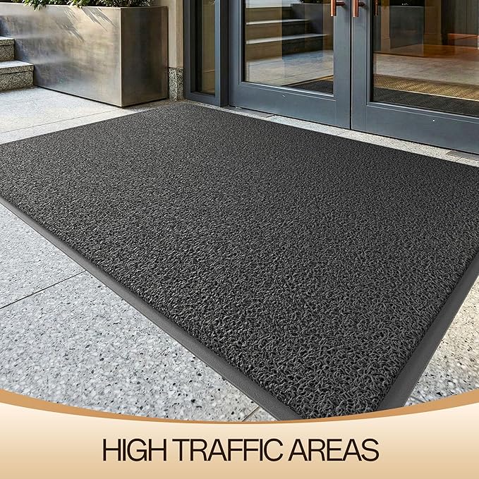 Amyracel Front Door Mat Indoor Outdoor Entrance, 48" x 72" All-Season Waterproof Doormat for Enterway, Heavy Duty Commercial Floor Mat, Fade Resistant, Rubber Back, Low Profile, Easy Clean