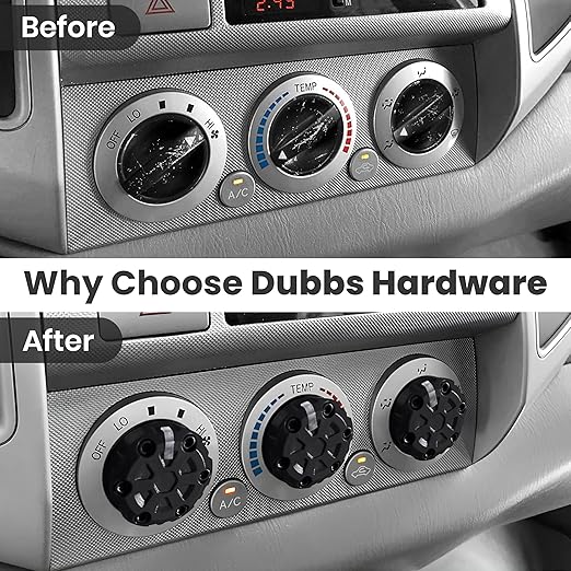 2nd Gen Tacoma Accessories AC Knob Upgrade - 2005,2006,2007,2008,2009,2010,2011,2012,2013,2014,2015 Tacoma Climate Control Dial Mods Set - 2nd Gen Tacoma Mods - for Toyota Interior Replacement Kit