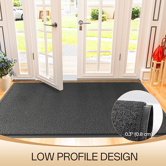 Amyracel Front Door Mat Indoor Outdoor Entrance, 36" x 72" All-Season Waterproof Doormat for Enterway, Heavy Duty Commercial Floor Mat, Fade Resistant, Rubber Back, Low Profile, Easy Clean