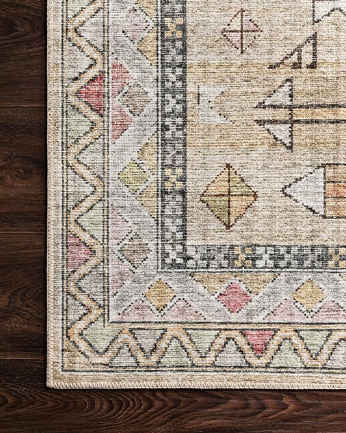 Loloi Skye Collection SKY-04 Gold/Blush 8'-0" x 8'-0" Round Area Rug