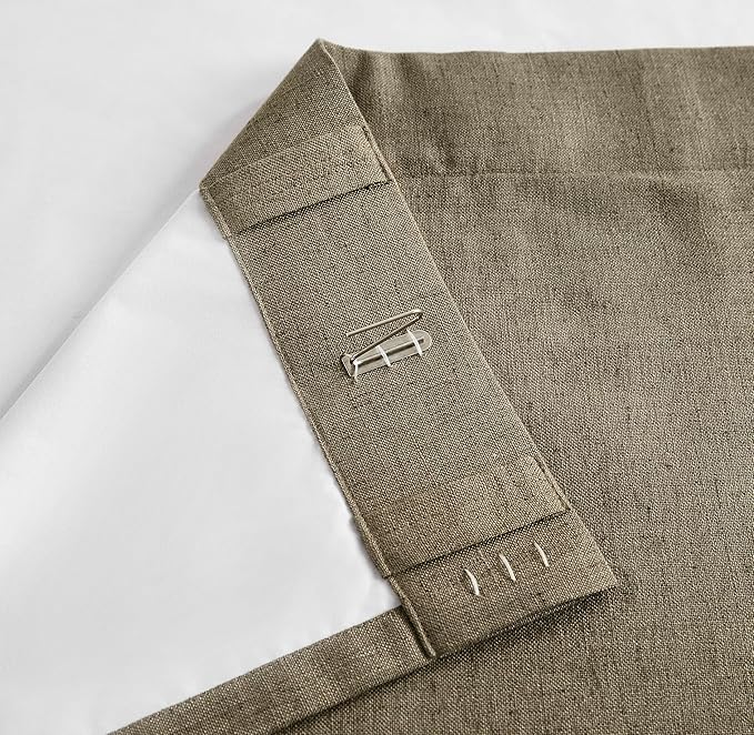 Vision Home Brown Linen Full Blackout Curtains 108 inch for Bedroom Living Room Darkening Soundproof Window Panels 9FT Thermal Insulated Rod Pocket Back Tab Farmhouse Drapes 56" Wx108 Lx2