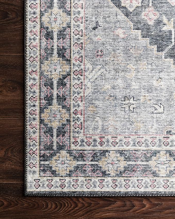 Loloi II Skye Collection SKY-02 Charcoal/Multi 5'-0" x 7'-6" Area Rug