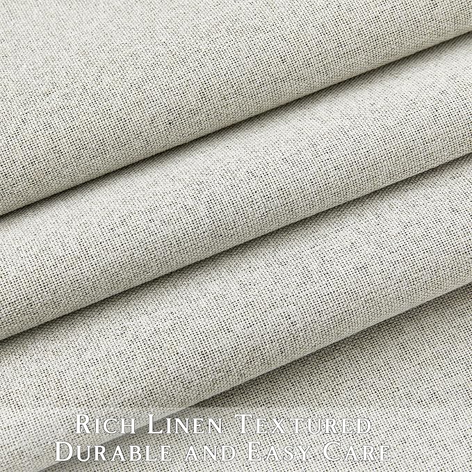 ChrisDowa 100% Blackout Greyish Beige Solid Curtains 54 Inches Long 2 Panels for Bedroom Living Room,Farmhouse Room Darkening Thermal Insulated Soundproof Grommet Top Window Treatment Drapes,52x54