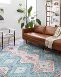 Loloi Skye Collection SKY-03 Turquoise/Terracotta 9'-0" x 12'-0" Area Rug