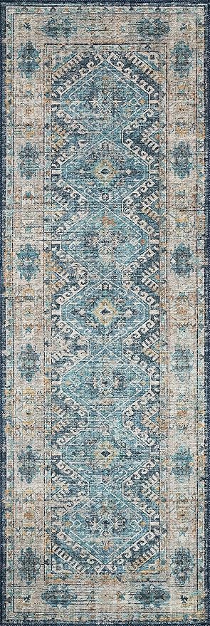 Loloi Skye Collection SKY-03 Denim/Natural 6'-0" x 6'-0" Round Area Rug