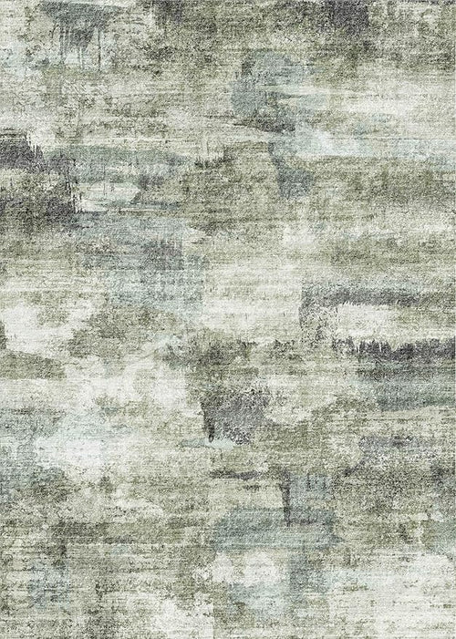 5x7 Area Rugs - Ultra-Thin Washable Rug with Non-Slip Backing, Ideal for Living Room, Bedroom, Kitchen Floor Carpet - Modern Abstract Style, Easy Clean, Durable, Low Pile Green