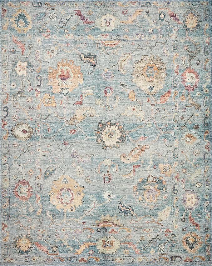 Loloi Margot Collection MAT-06 Denim/Multi 2'-3" x 3'-9" Accent Rug feat. CloudPile, No-Shed Easy Clean Large Patterned Area Rug for Living Room, Bedroom, Dining Area