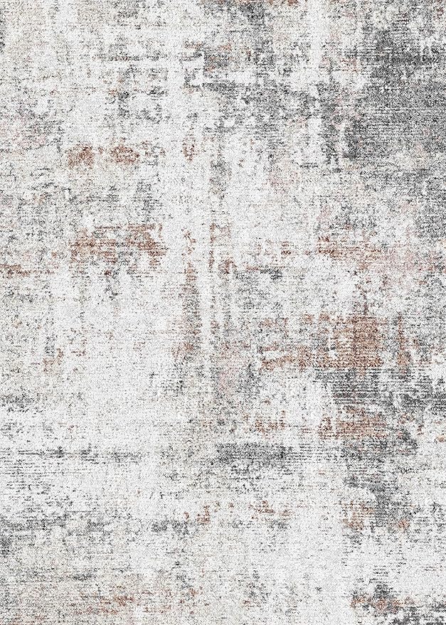 3x5 Rug, Small Area Rug for Living Room, Bedroom, Kitchen, Machine Washable Non-Slip Throw Rug, Modern Abstract Carpet for Entryway Nursery Coffee Table - Durable (Brown Black White)