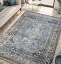 Keen Home Design 4x6 Rug - Machine Washable Area Rug with Non-Slip Backing, Ideal for Living Room, Dining Room, Bedroom - Vintage, Easy Clean, Durable, Low Pile Rug - (4' x 6')